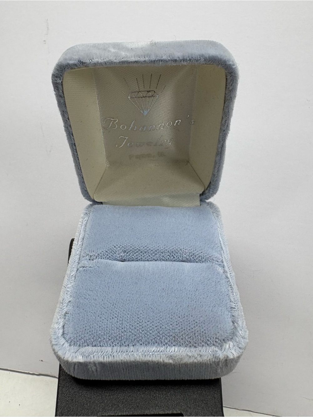 Antique Blue Velvet Ring Presentation Box Wedding Ring Box 1960’s